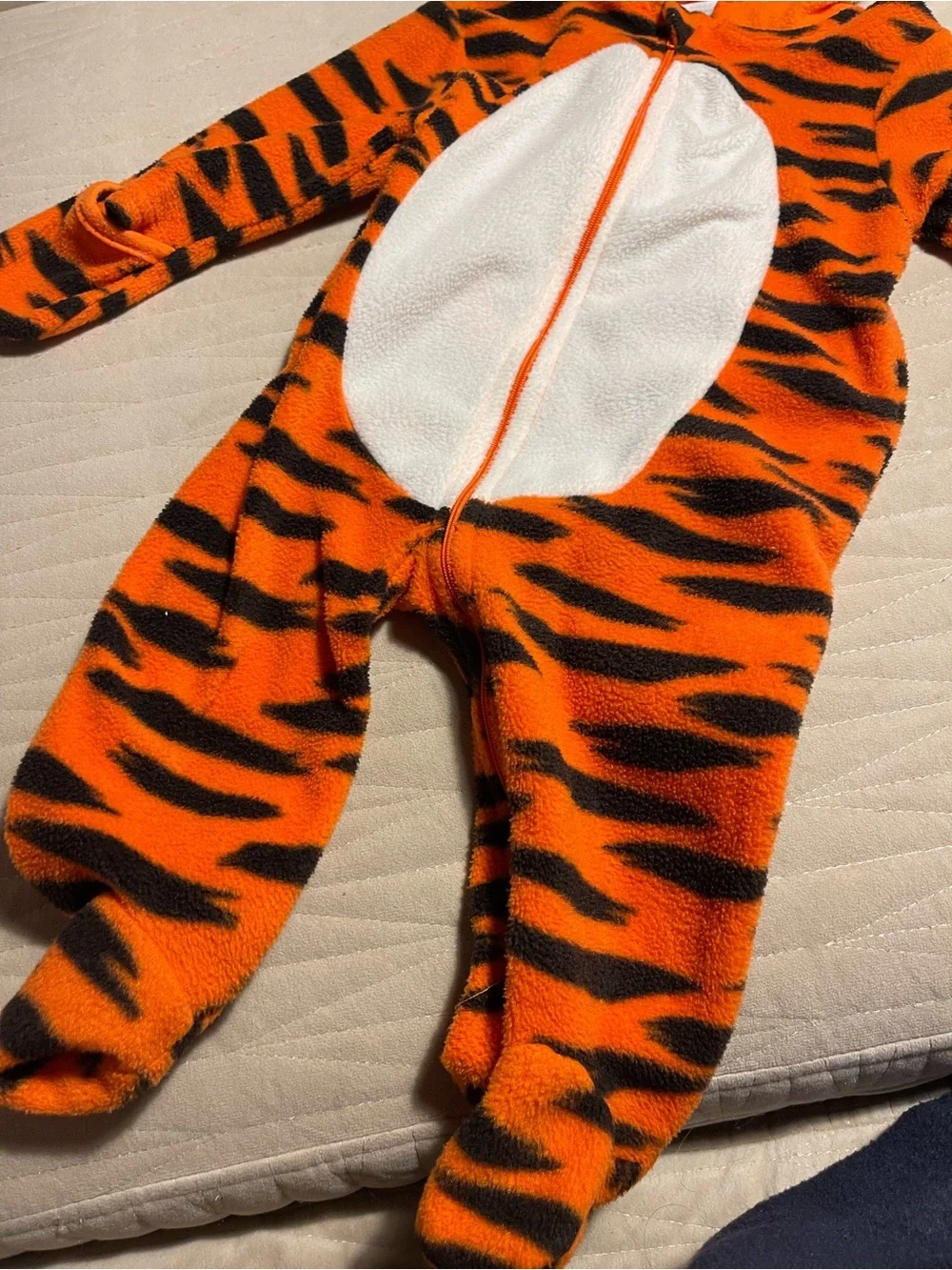 Disney Orange and White Tiger Hooded Fleece Costume Onesie